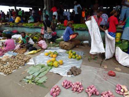 Food varieties sold at markets. Photo credit: SIBC.