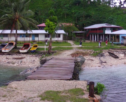 The Afio jetty on Small Malaita. PM Lilo and Hou visited  Afio recently. Photo: SIBC.