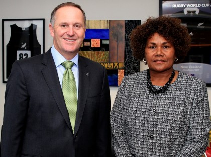 Her Excellency Joy Kere and New Zealand Prime Minister John Key. Photo: GCU