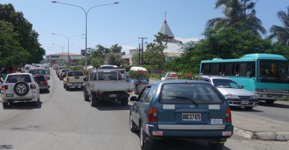 A busy day for traffic in Honiara, Solomon Islands. Photo: SIBC.