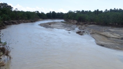 Ngalibiu river in North Guadalcanal after the floods. Photo credit: SIBC.