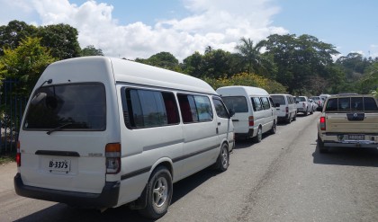 Buses operating on Honiara roads. Photo credit: SIBC.