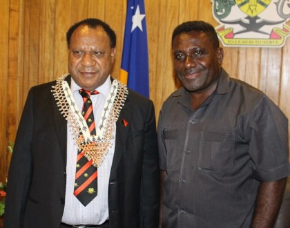 PM with PNG foreign affairs minister. Photo credit: OPMC.