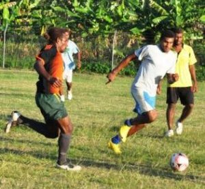A soccer match in Honiara. Photo credit: Solomon Times.