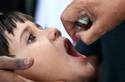 A child receiving vaccination against Polio. Photo credit: News Pakistan.