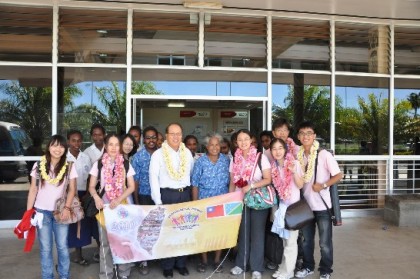 A similar team of Taiwanese youths at the Honiara International Airport. Photo credit: Taiwan Embassy.