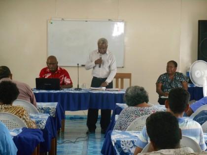 Lennis Rukale Presented his remark at the opening of the MOI Conference. Photo credit: GCU.