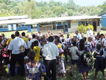 School children at the school. Photo credit: Mitchell Missionary Messages.