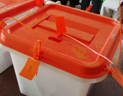 Ballot box to be used for the Provincial elections next week. Photo credit: SIBC.