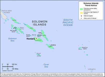 Solomon Islands map. Photo credit: www.smartraveller.gov.au