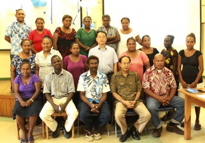 Group photo with Chief of UNICEF SI Office Mr. Yun Jong Kang and Director STI-HIV program MHMS Dr. Henry Kako