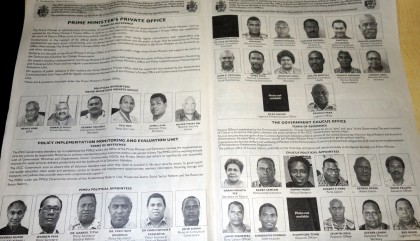 The 38 Political Appointees published in the Island Sun newspaper. Photo credit: SIBC.