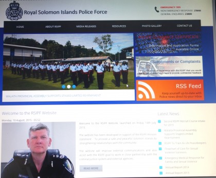 A snapshot of the new police website. Photo credit: SIBC.