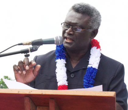 Prime Minister Manasseh Sogavare delivering his speech at the Malaita Second Appointed Day. Photo credit: OPMC.
