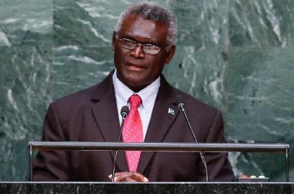 Prime Minister Manasseh Sogavare at the UN General Assembly 2016. Photo credit: Xinhuanet.com