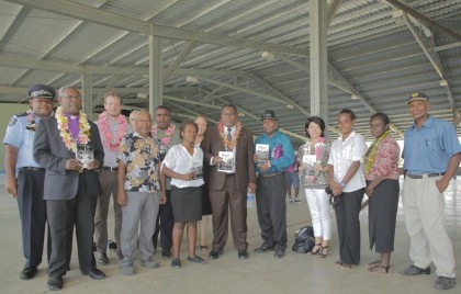 Members of the SI Creative Writers Association with the new book. Photo Credit: Anouk Ride.