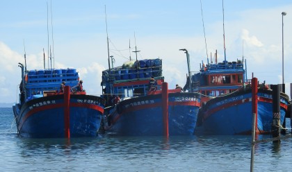 The three 'blue boats' in question  