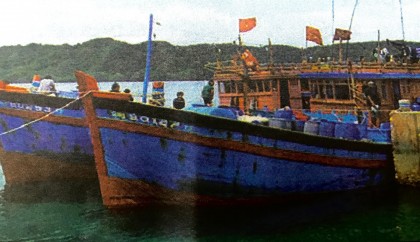 The seized blue boats.