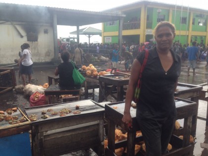 'Tracey' told an SIBC contact that all the coconuts were stolen from her stall after she ran to escape the blaze 