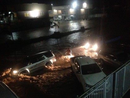Some of the flooding in the capital on Sunday night.